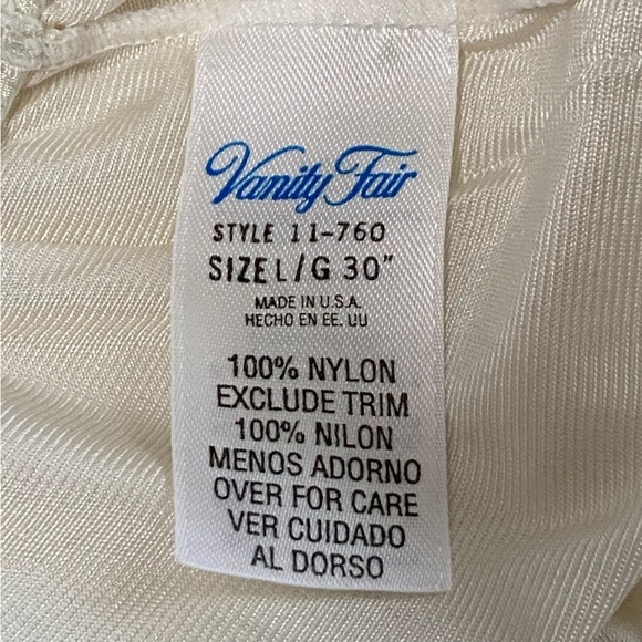 VANITY FAIR / Cream 30" Slip Size L - Picture 3 of 8